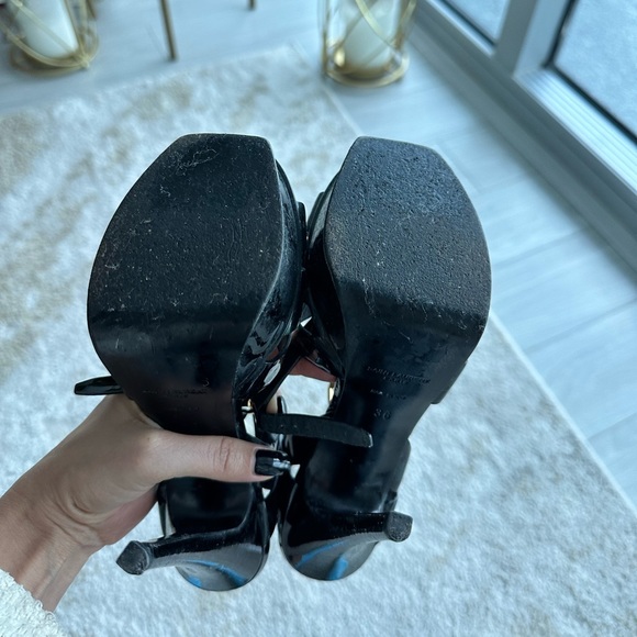 YSL TRIBUTE PLATFORM SANDALS IN PATENT LEATHER US 6 - Picture 15 of 15